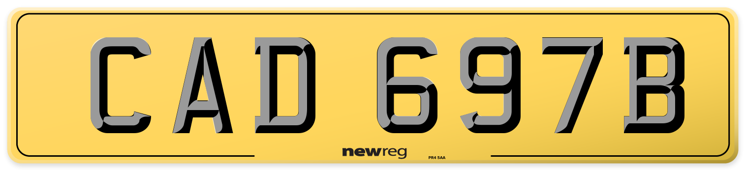 CAD 697B Rear Number Plate