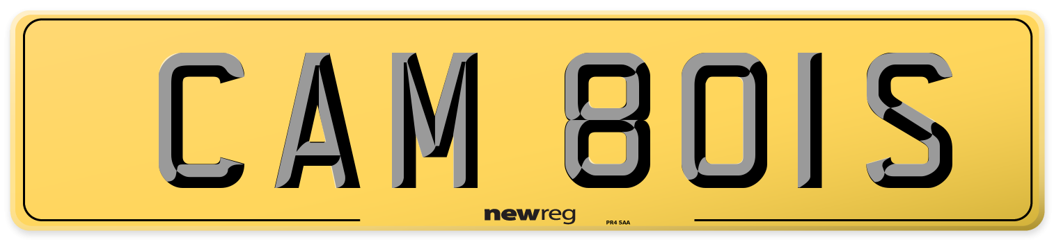 CAM 801S Rear Number Plate
