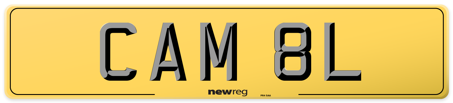 CAM 8L Rear Number Plate