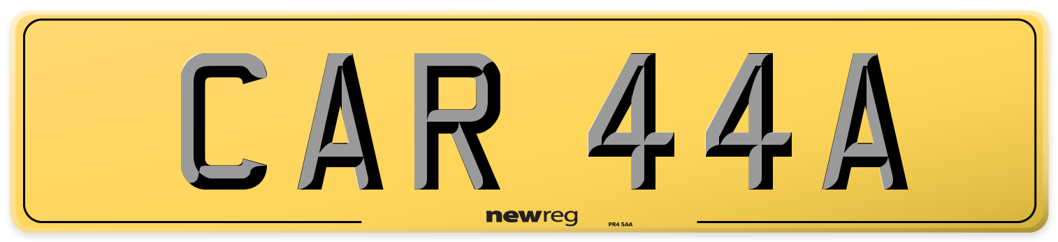 CAR 44A Rear Number Plate