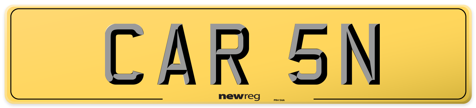 CAR 5N Rear Number Plate