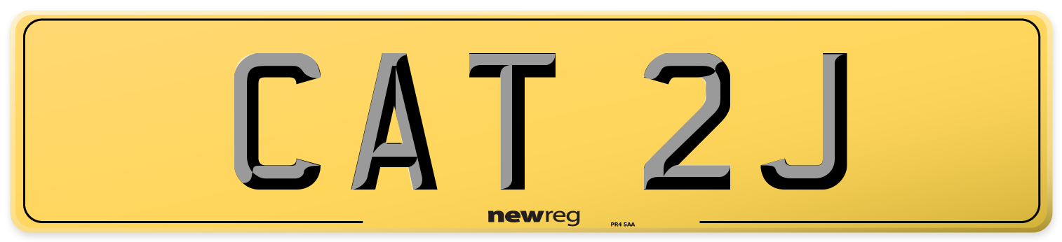 CAT 2J Rear Number Plate