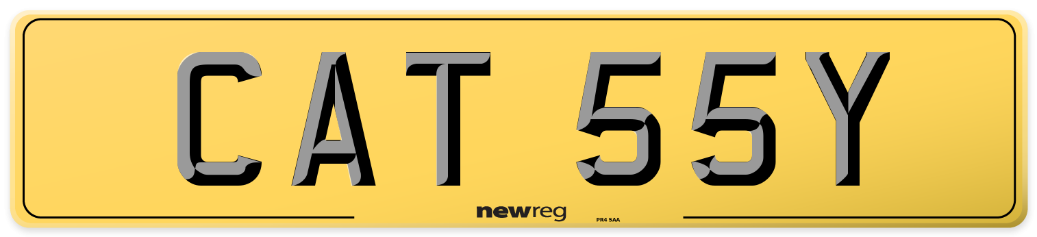 CAT 55Y Rear Number Plate