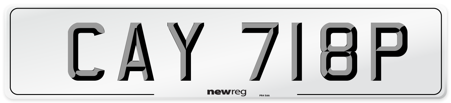 CAY 718P Front Number Plate