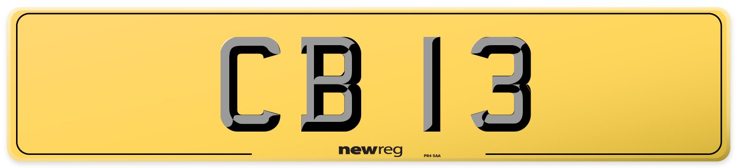 CB 13 Rear Number Plate