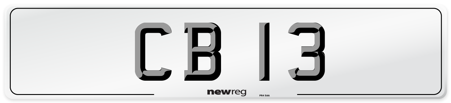 CB 13 Front Number Plate