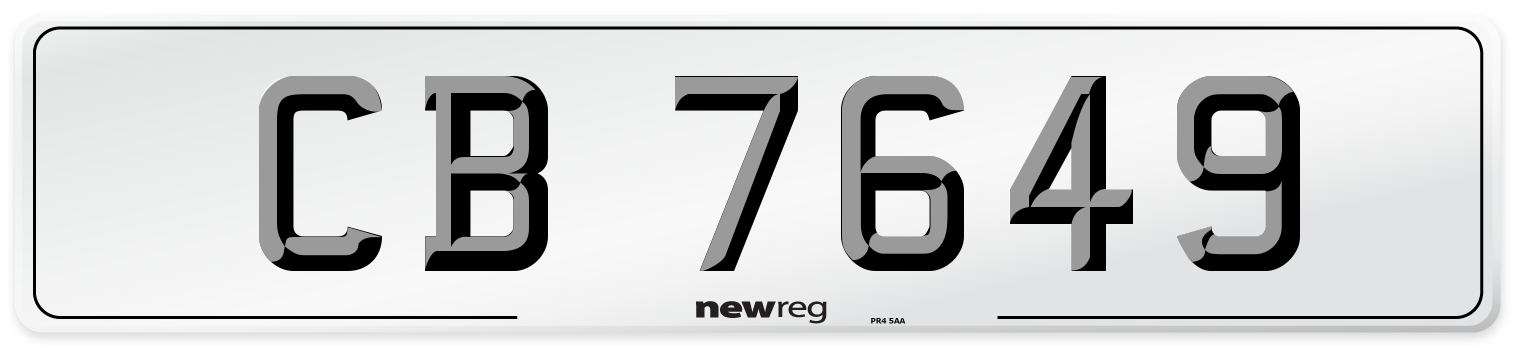 CB 7649 Front Number Plate