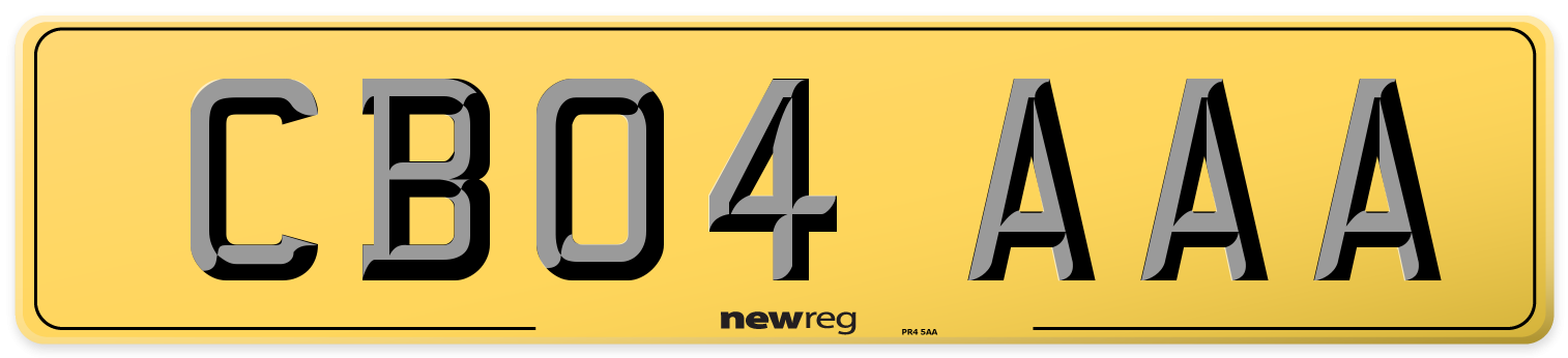 CB04 AAA Rear Number Plate