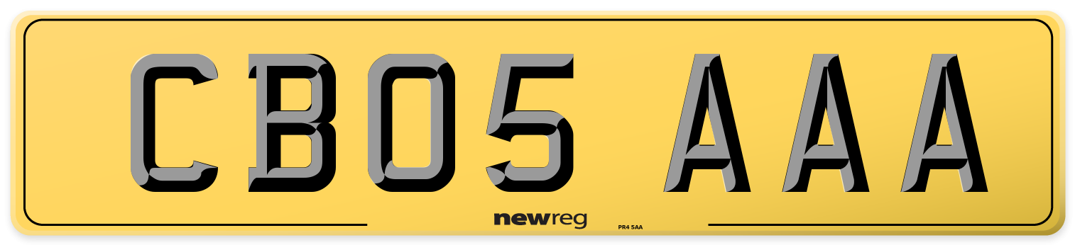 CB05 AAA Rear Number Plate