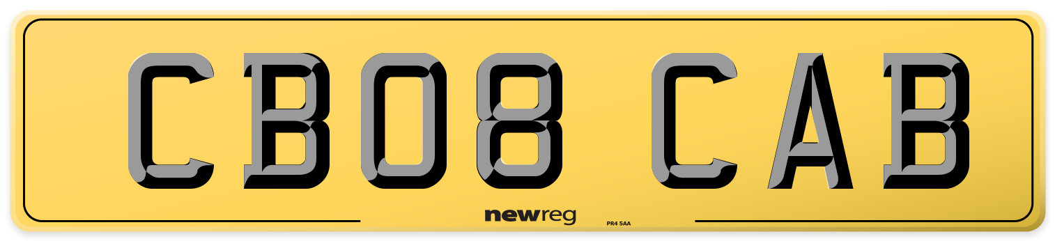 CB08 CAB Rear Number Plate