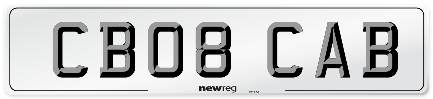 CB08 CAB Front Number Plate