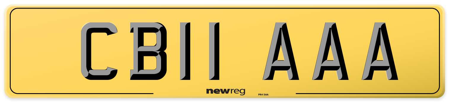 CB11 AAA Rear Number Plate