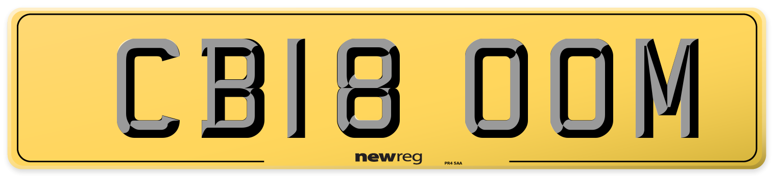 CB18 OOM Rear Number Plate