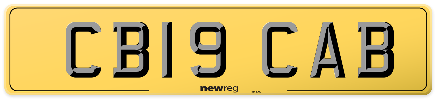CB19 CAB Rear Number Plate