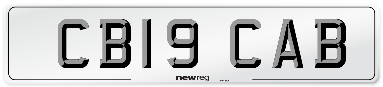 CB19 CAB Front Number Plate