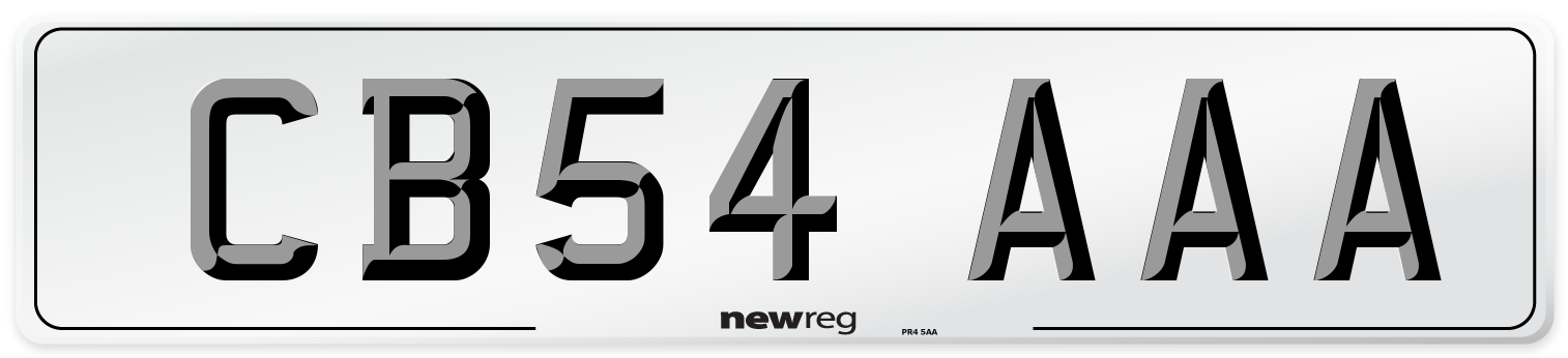 CB54 AAA Front Number Plate