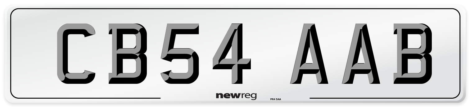 CB54 AAB Front Number Plate