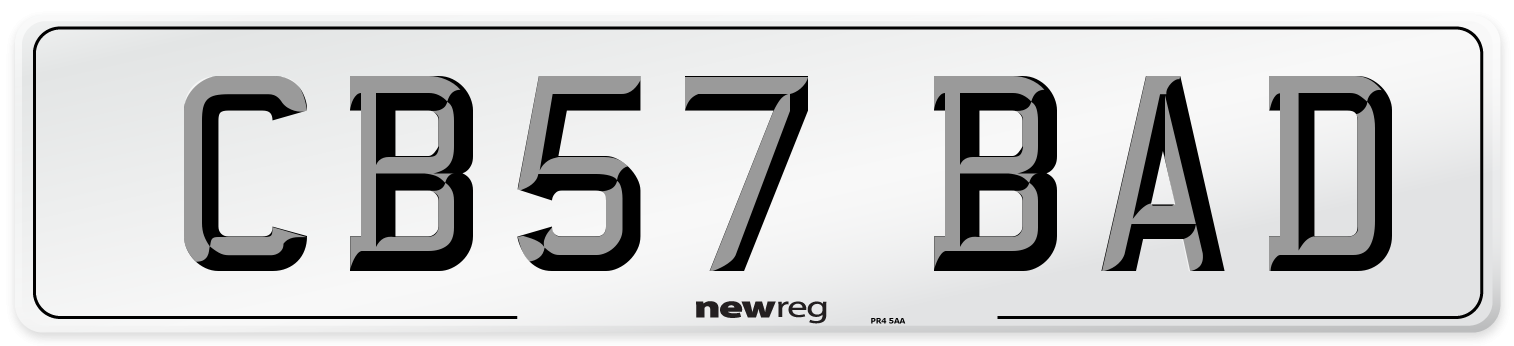 CB57 BAD Front Number Plate