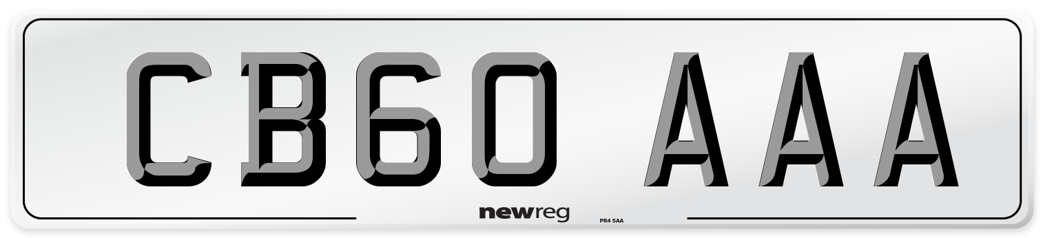 CB60 AAA Front Number Plate