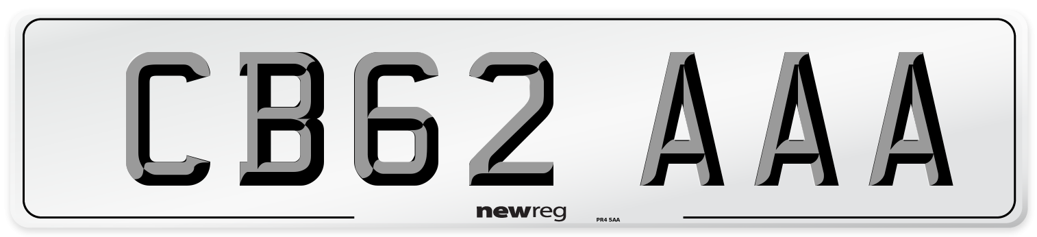 CB62 AAA Front Number Plate