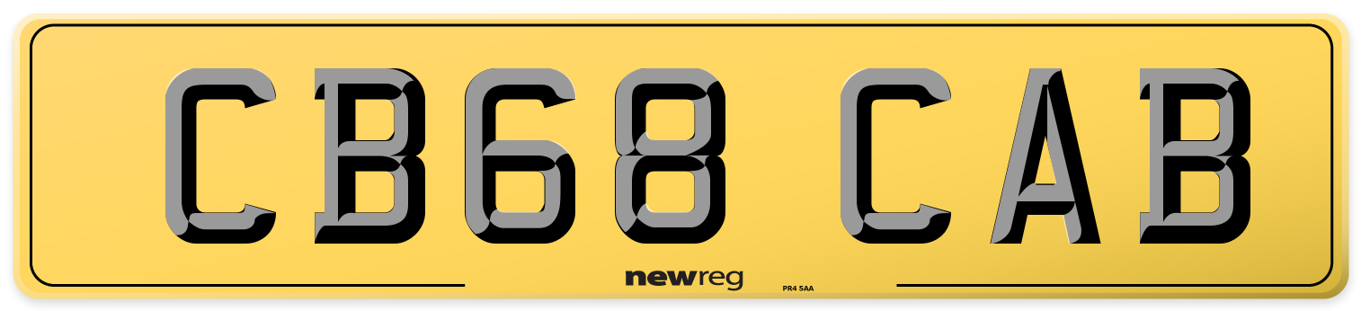 CB68 CAB Rear Number Plate