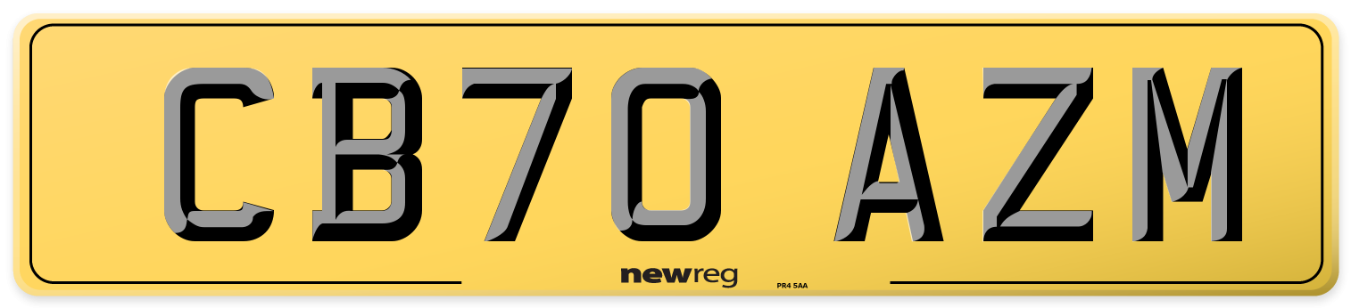 CB70 AZM Rear Number Plate