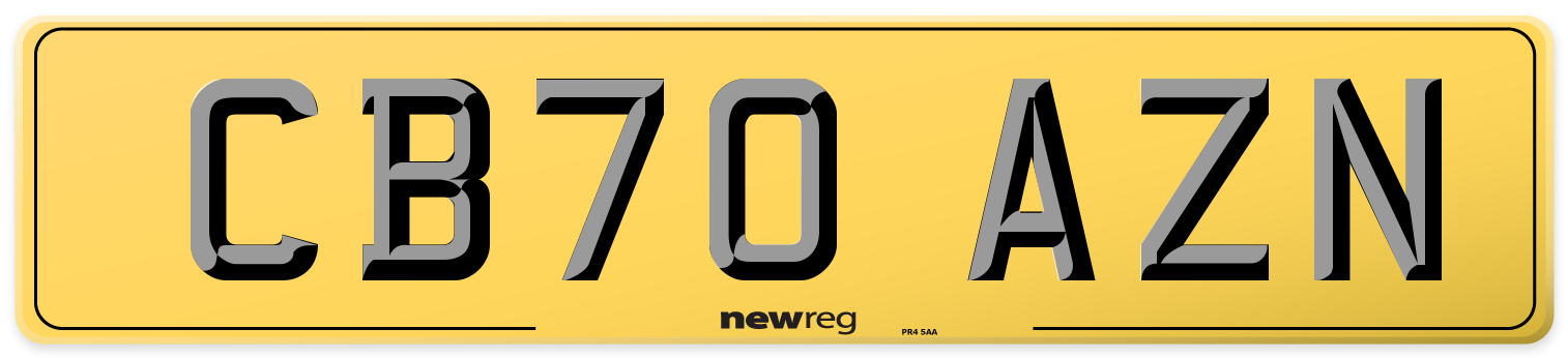 CB70 AZN Rear Number Plate