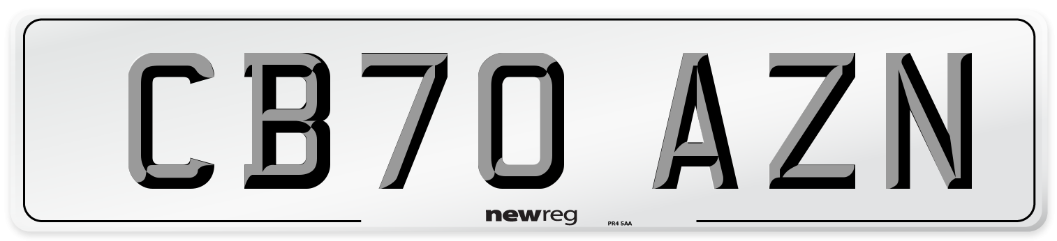 CB70 AZN Front Number Plate