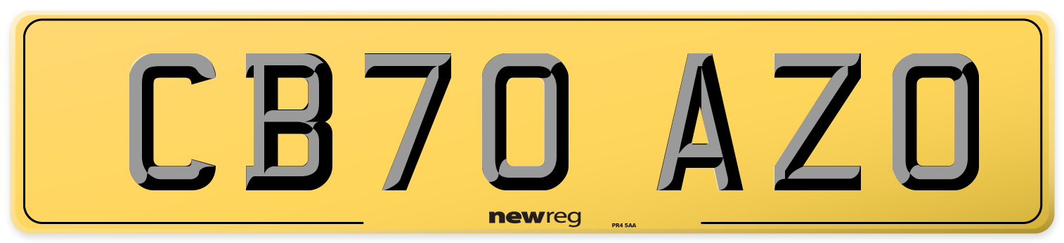 CB70 AZO Rear Number Plate