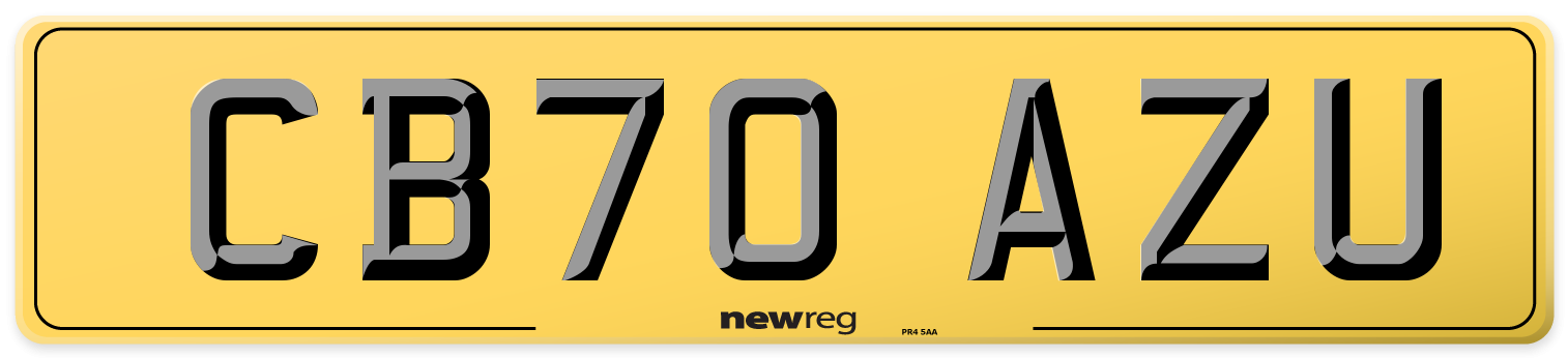 CB70 AZU Rear Number Plate