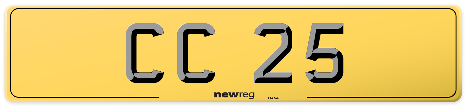 CC 25 Rear Number Plate
