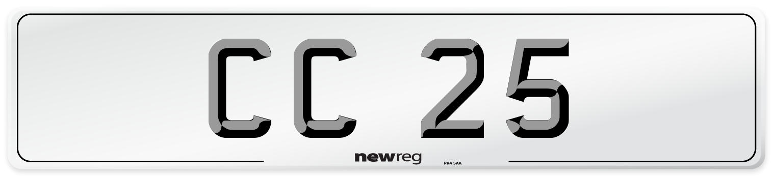 CC 25 Front Number Plate
