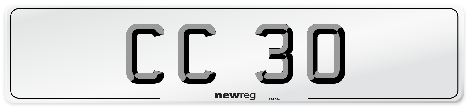 CC 30 Front Number Plate