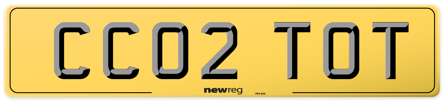 CC02 TOT Rear Number Plate