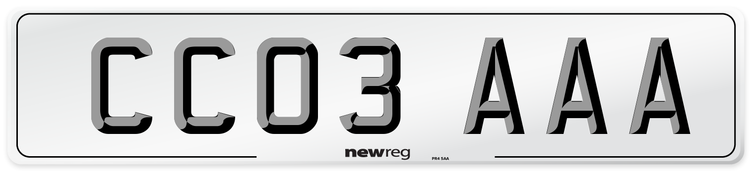 CC03 AAA Front Number Plate