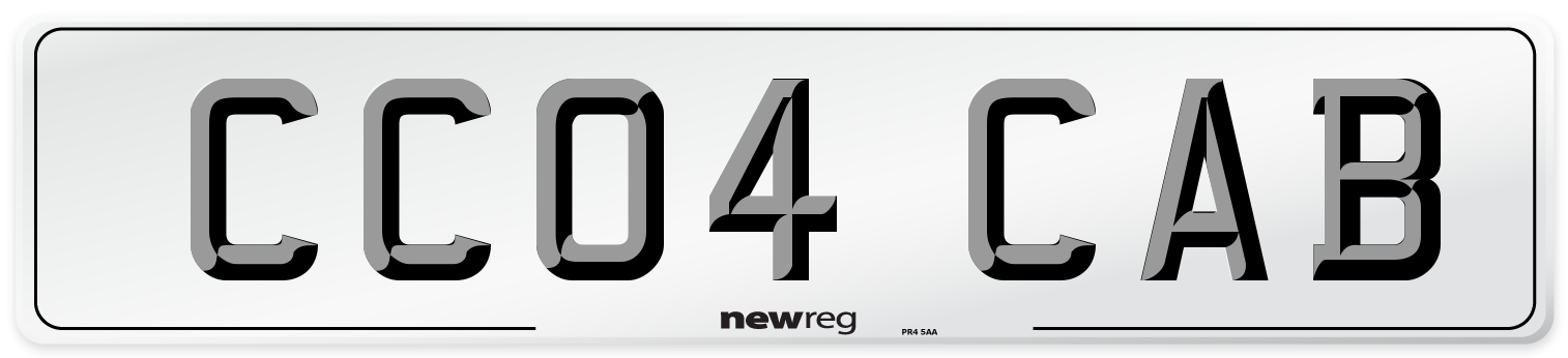 CC04 CAB Front Number Plate