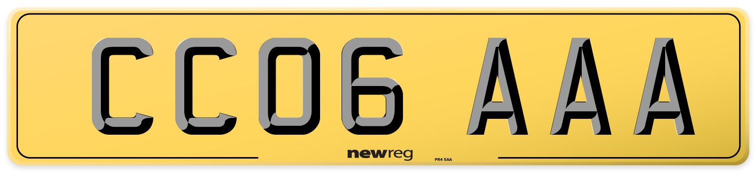 CC06 AAA Rear Number Plate