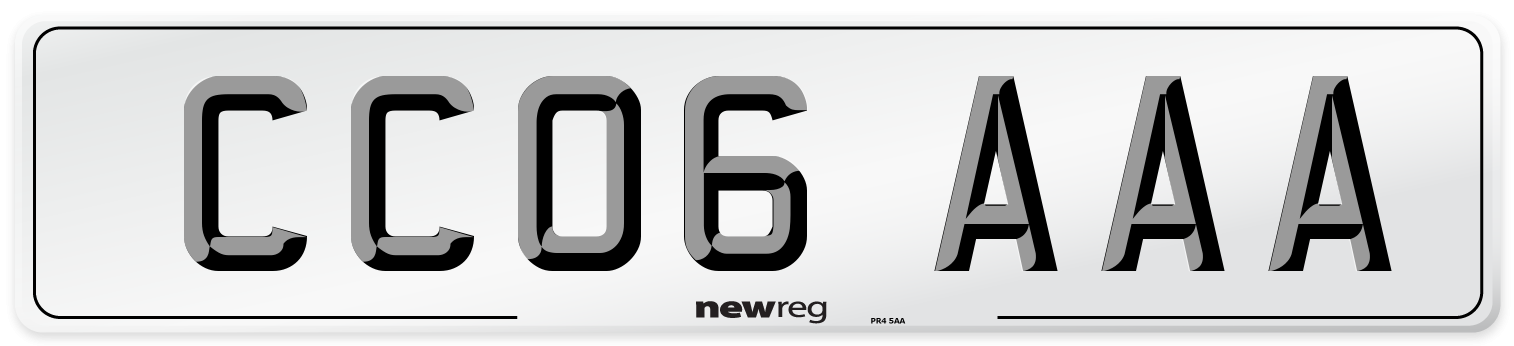CC06 AAA Front Number Plate