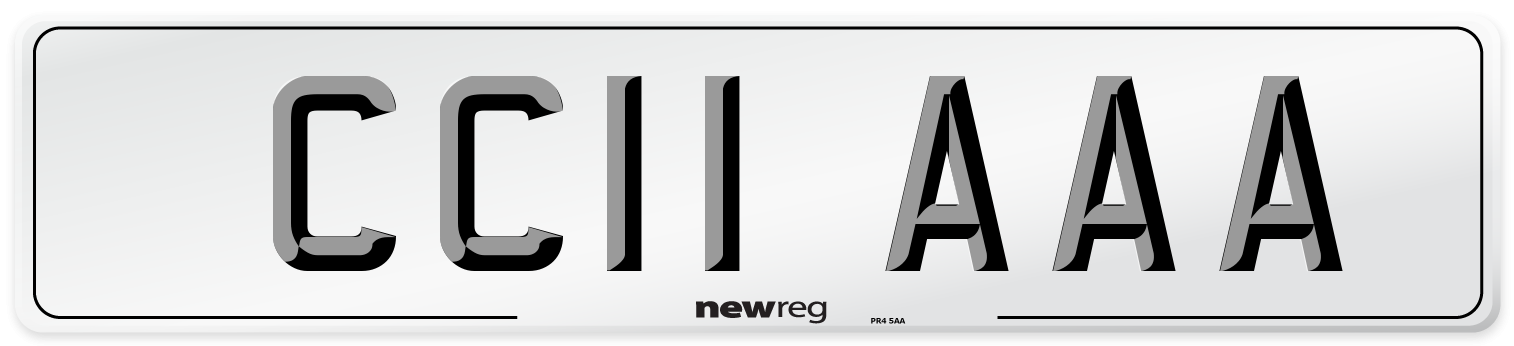 CC11 AAA Front Number Plate