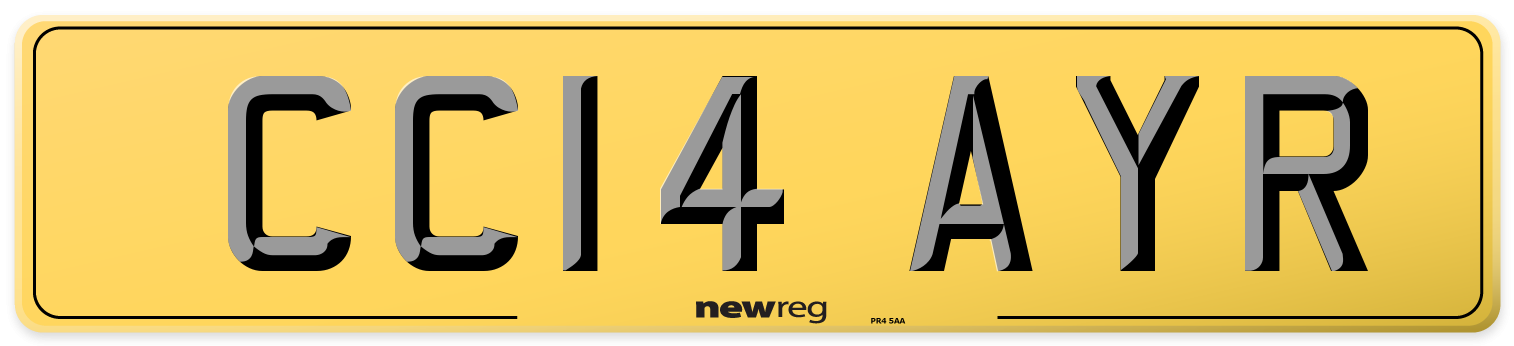 CC14 AYR Rear Number Plate