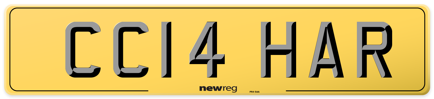 CC14 HAR Rear Number Plate