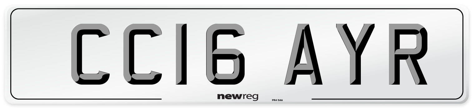 CC16 AYR Front Number Plate