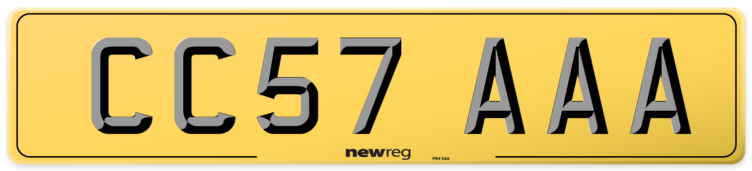 CC57 AAA Rear Number Plate