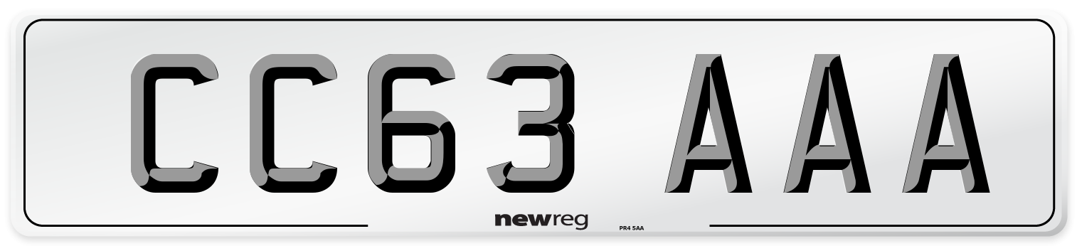 CC63 AAA Front Number Plate