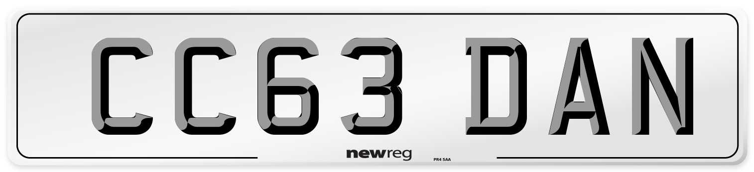 CC63 DAN Front Number Plate