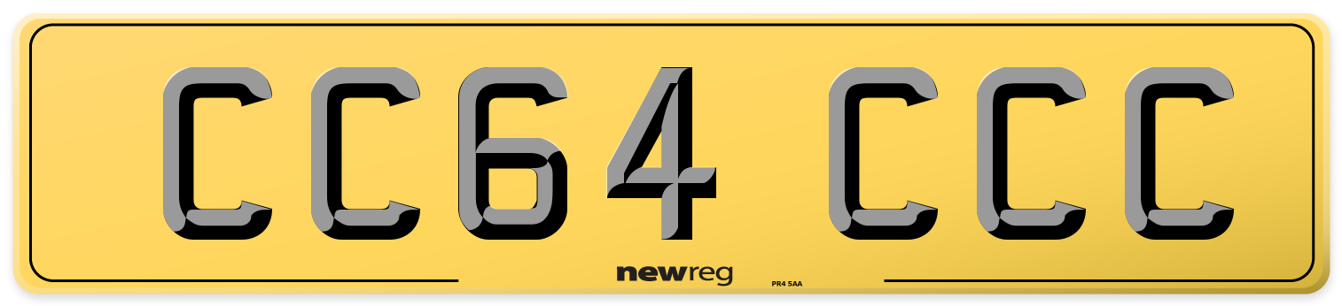 CC64 CCC Rear Number Plate