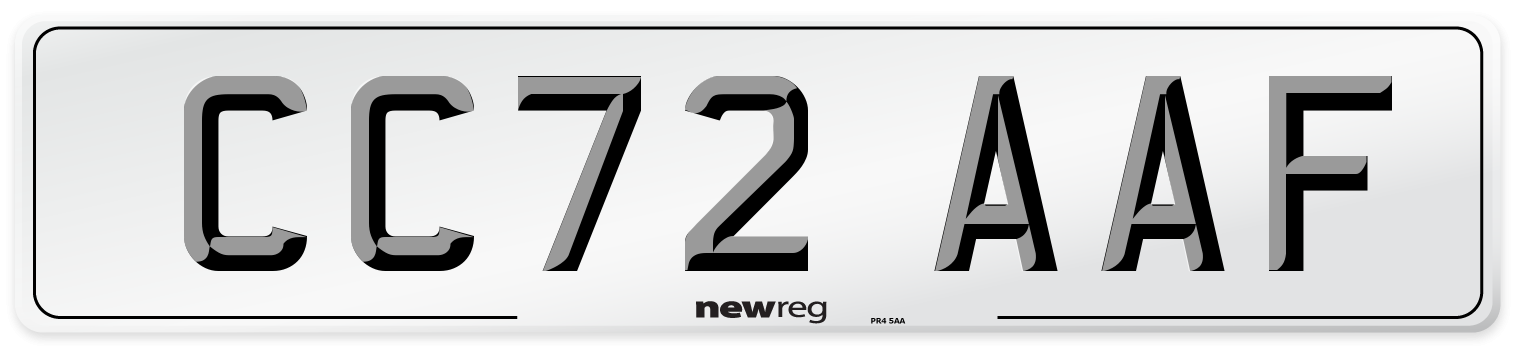 CC72 AAF Front Number Plate