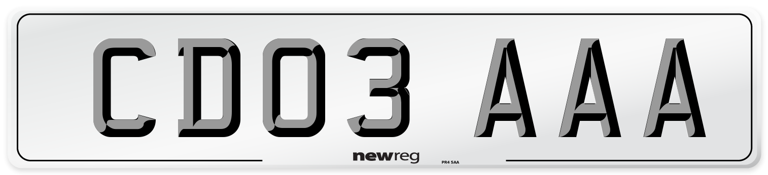 CD03 AAA Front Number Plate
