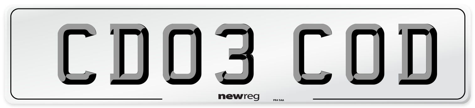 CD03 COD Front Number Plate