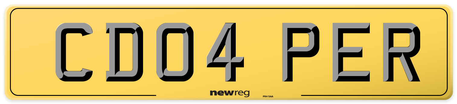 CD04 PER Rear Number Plate